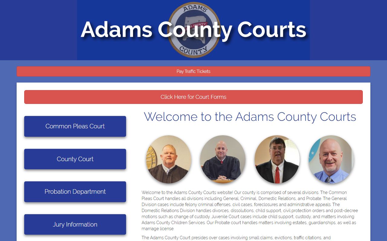 Adams County Clerk of Courts released inmates records