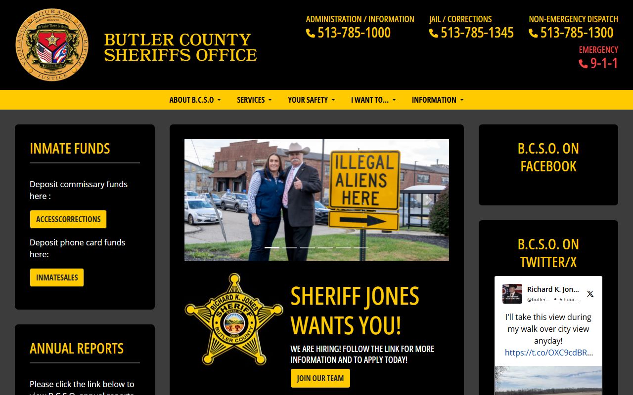 Butler County Sheriff's Office Fairfield released inmates records