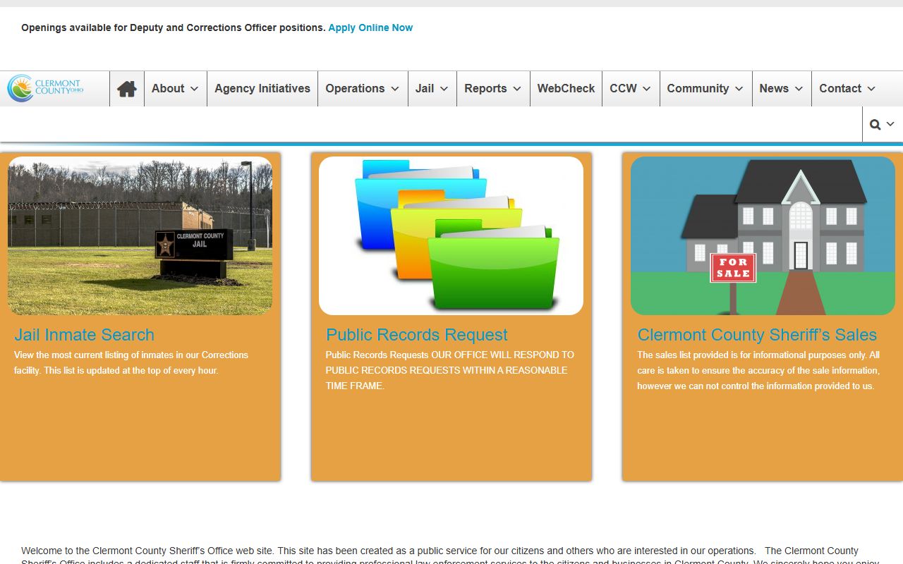 Clermont County Sheriff's Office released inmates information