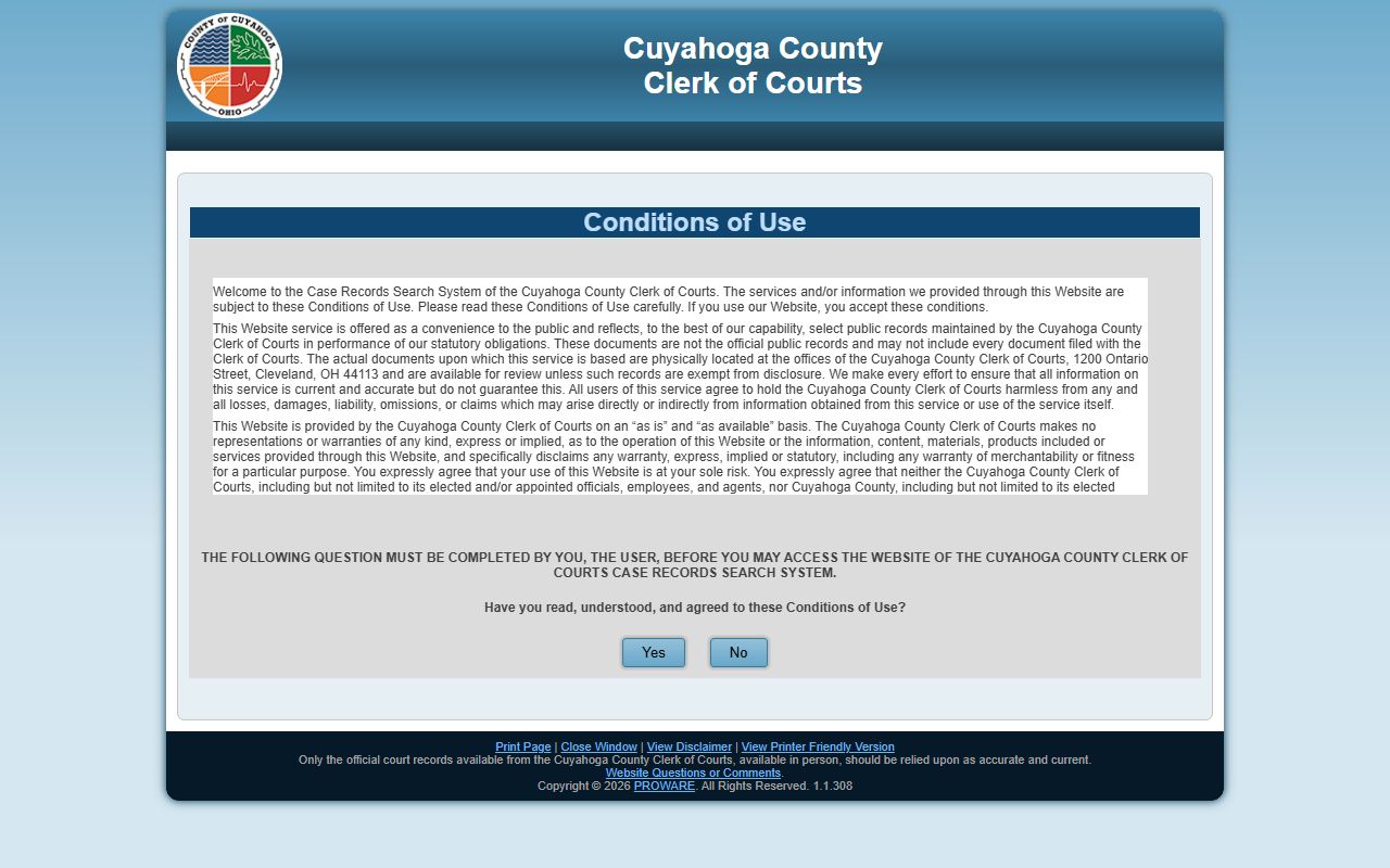 Cuyahoga County Clerk of Courts released inmates case lookup
