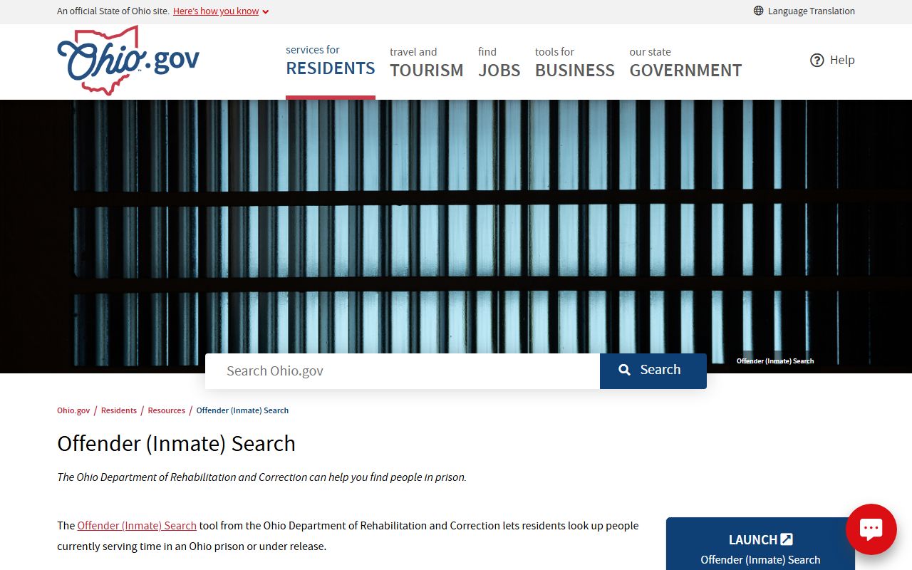 Ohio.gov released inmates offender search portal